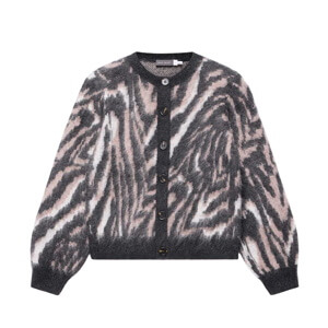 Mint Velvet Neutral Zebra Knit Cardigan